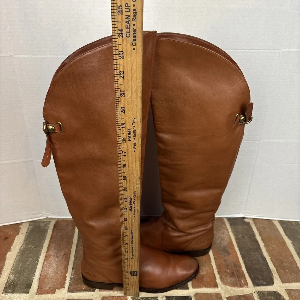 Coach Cheyenne OTK Leather Riding Boots Women's Size 11M Vintage 90's New Soles